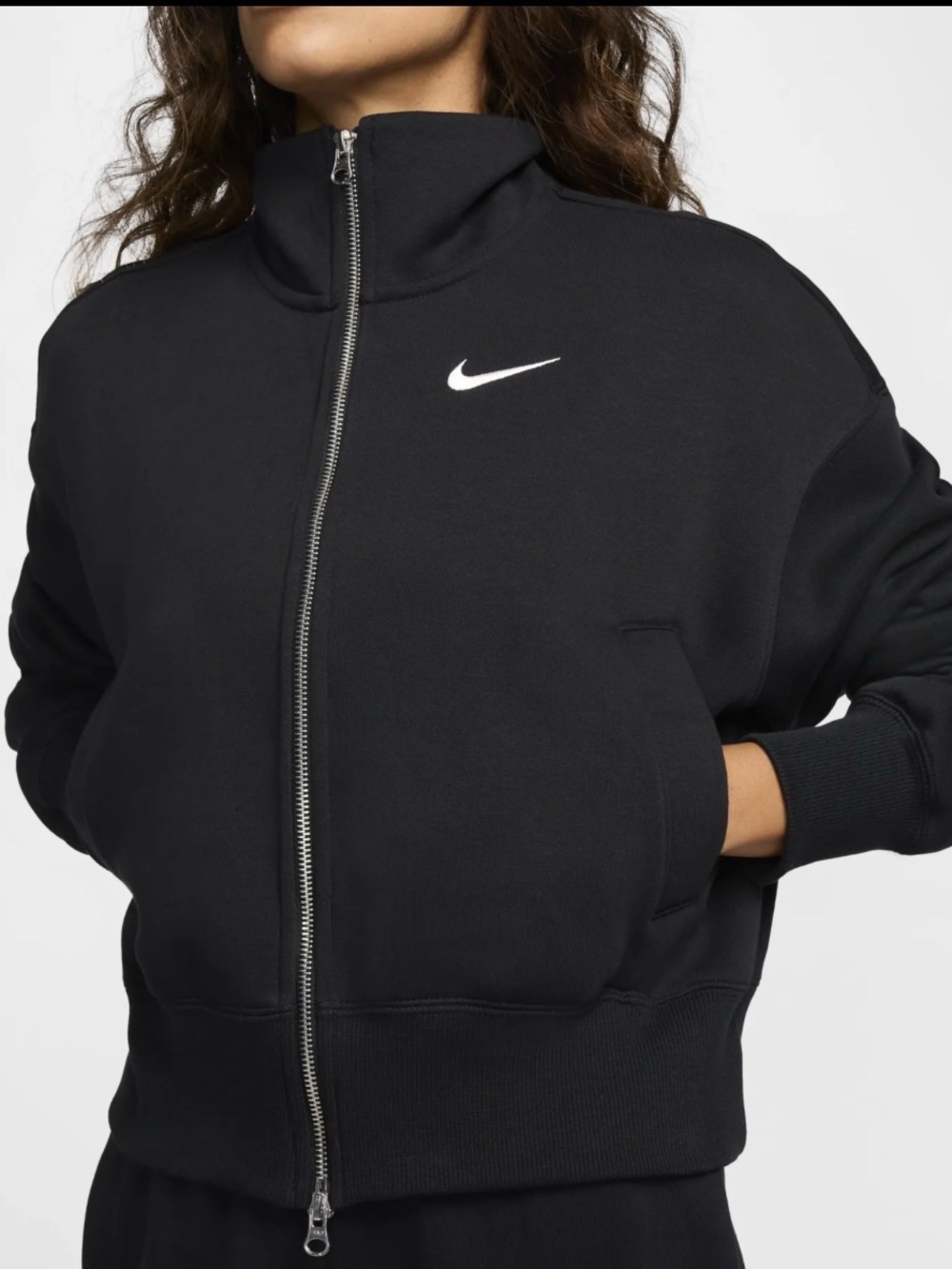 Nike Black Jacket with White Swoosh